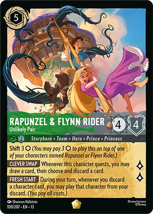 Rapunzel & Flynn Rider - Unlikely Pair (100/207) - Attack of the Vine! (13) - Foil