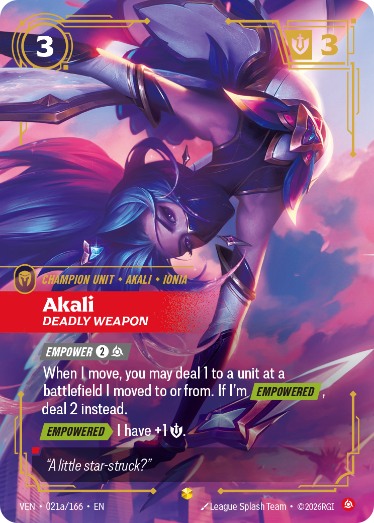 Akali, Deadly Weapon (021a/166) - VEN